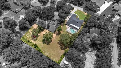Aerial showing shape of land.  Shaped like and 