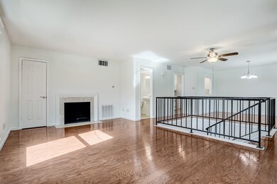 Second floor living area has engineered hardwood f