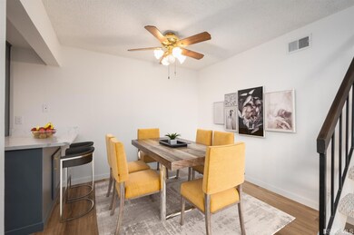 Dining area virtually staged.