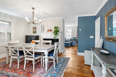 Formal dining room with gas fireplace