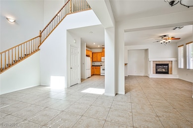 Unfurnished living room with light tile patterned