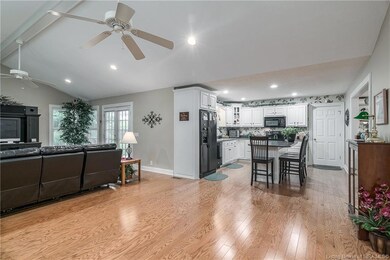 View of kitchen from living room