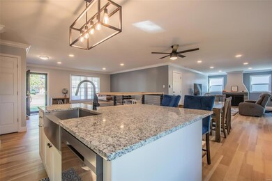 The kitchen opens nicely into the living area.