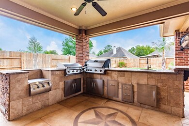 A closer view of the stunning outdoor kitchen with