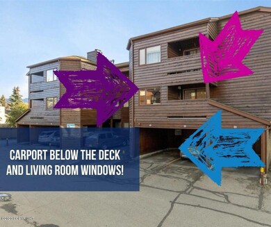 Carport below the deck and Kitchen windo