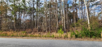 View of asphalt street with a wooded view