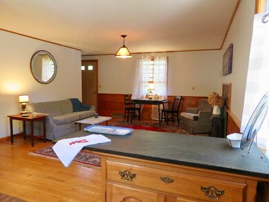 Kitchen opens to living room