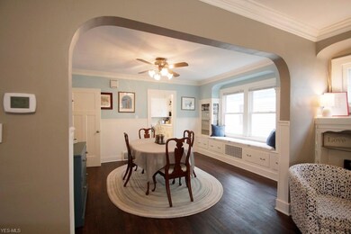 A view of the large dining room from the living room.
