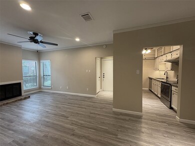 The living room and dining room combo creates an e