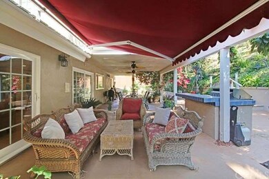 Private backyard with covered patio areas, built i