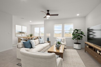 Open great room and dining area