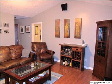 From the back door into the family room.