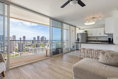 Panoramic windows make the space light & airy.