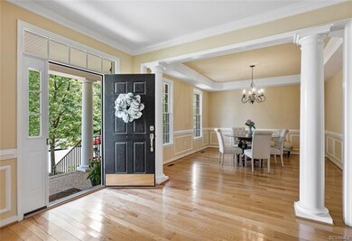 Foyer view into dining room