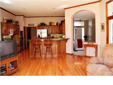 Open kitchen and hearth room area with beautiful w