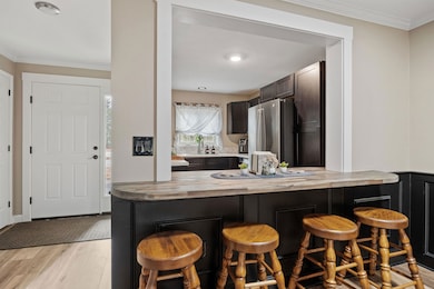 The bar can also be used for additional counter space