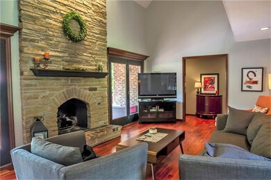 living room with gas fireplae