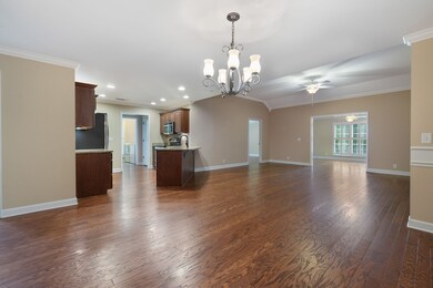 This open floor plan has all new hardwood throughout.