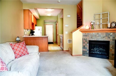 Living room with new tile surround