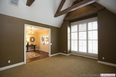 Beautiful picture window with Plantation shutters.