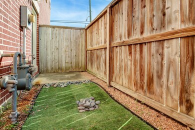 Fenced patio for BBQ and pets.