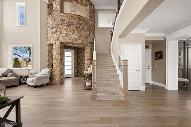 Wood looking porcelain tile throughout the downsta