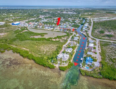 Aerial, canal route to open water