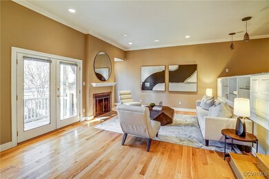 Another living room view with french doors towards