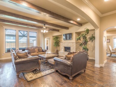Stunning hand scraped hardwoods throughout entry,