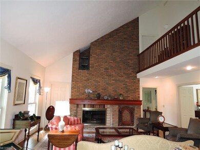 Dramatic 2 story brick fireplace!