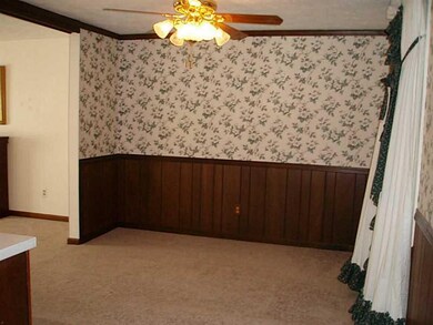 Dining Room. Chair rail borders your dining room.