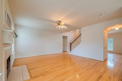 Living room with fireplace