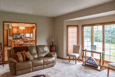 Family room with a bay window.