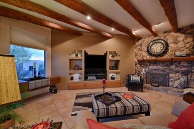 Main House Living Room with wood