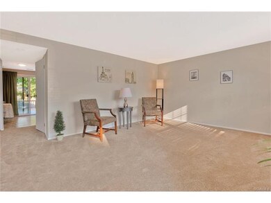 Living room is freshly painted in a popular neutra
