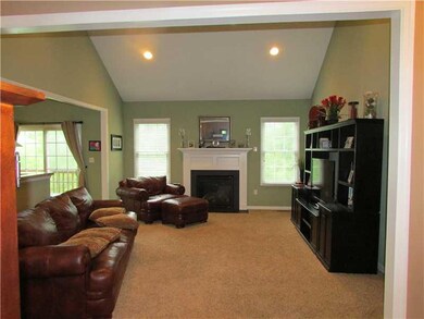 Family Room. Large family room features vaulted ce