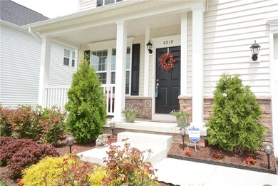 The inviting covered front porch off the beautiful