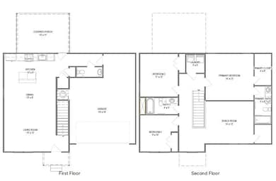FANTASTIC floorplan with LVP throughout open main level, and spacious loft up front for TWO entertaining spaces! You will LOVE the private, covered back deck!