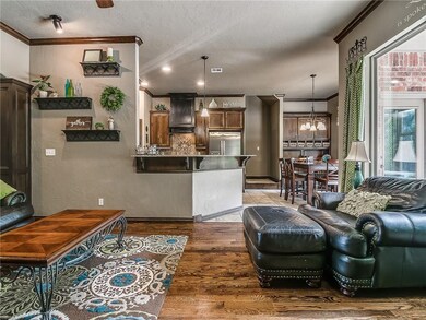 Open floor plan.....wood floors