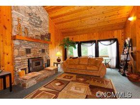 Stone fireplace