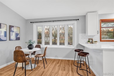 Dining room featuring light wood-type flooring and plenty of natural light