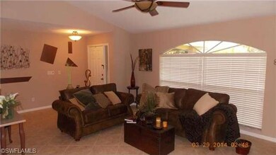 View of living room from dining room.