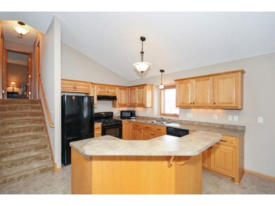 Kitchen, dining room and living room are open to e