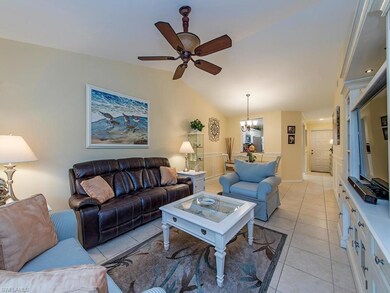 Living Room to Dining-Vaulted Ceiling, tile floors