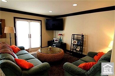 Living area with double door entry