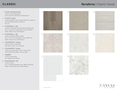 Interior Design Selections. *Home is under construction, design selections are subject to change.