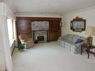 living room with fireplace
