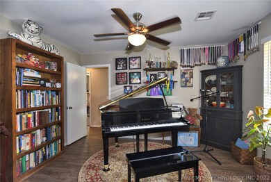 Office/study off of family room.  Has French doors