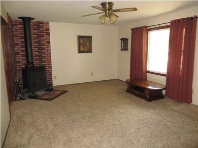 Living room with wood burning stove