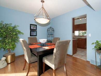 Another view of the dining room shows the entrance